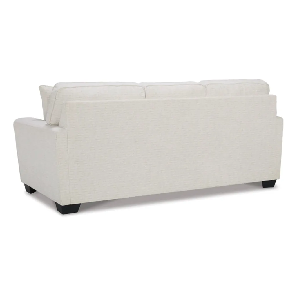 Caten 87 Inch Queen Sleeper Sofa, Soft Polyester, 4 Pillows, Snowy White By Casagear Home