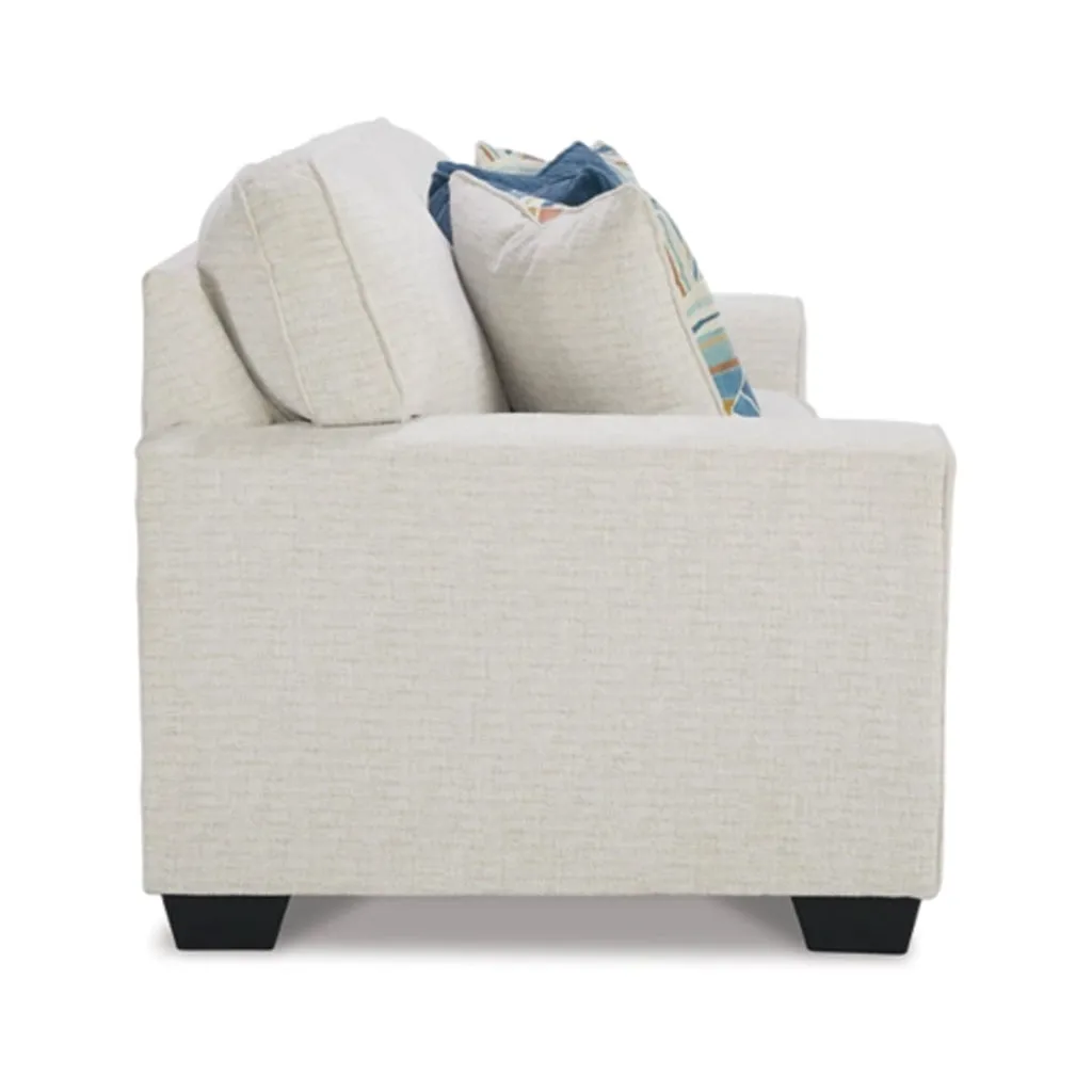 Caten 87 Inch Queen Sleeper Sofa, Soft Polyester, 4 Pillows, Snowy White By Casagear Home