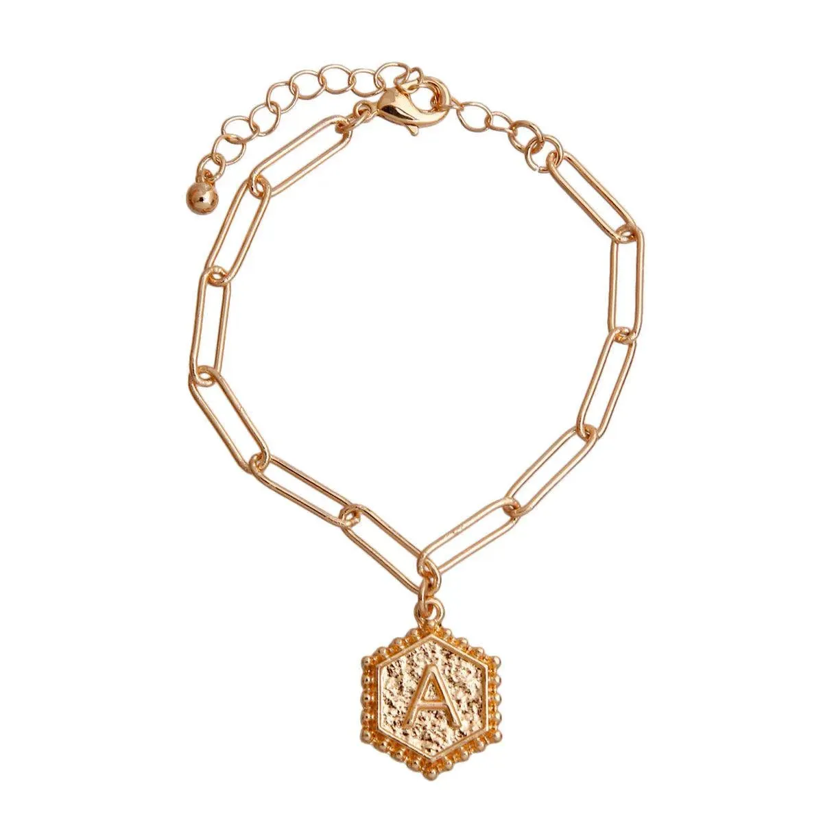 Chic Women's Gold Bracelet with Initial A Charm - Personalized Gift Idea
