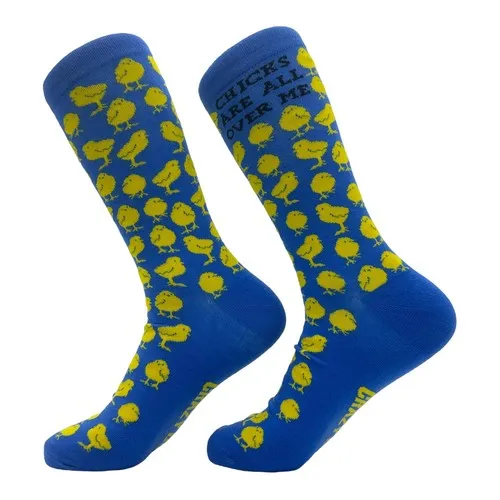 Chicks Are All Over Me Socks Funny Sarcastic Graphic Novelty Footwear For Men