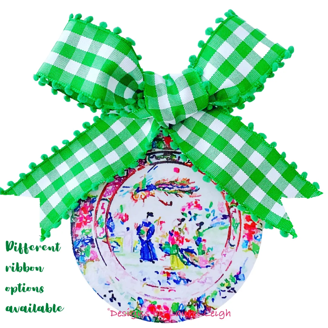 Chinoiserie Ornament - Colorful Watercolor Geisha