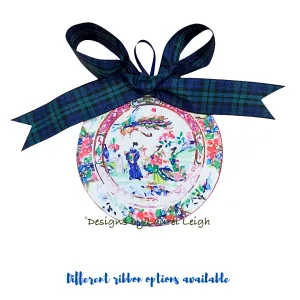 Chinoiserie Ornament - Colorful Watercolor Geisha