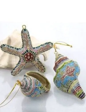 Cloisonne Seashells Ornaments