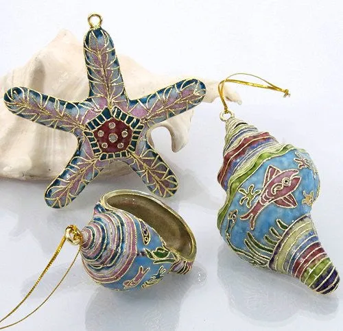 Cloisonne Seashells Ornaments