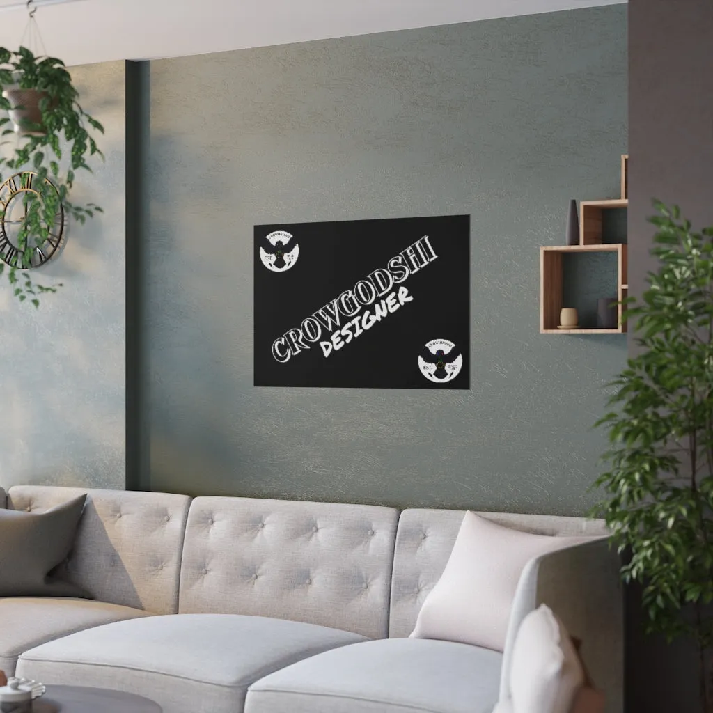 Crowgodshi Designer Satin Posters, WHITE