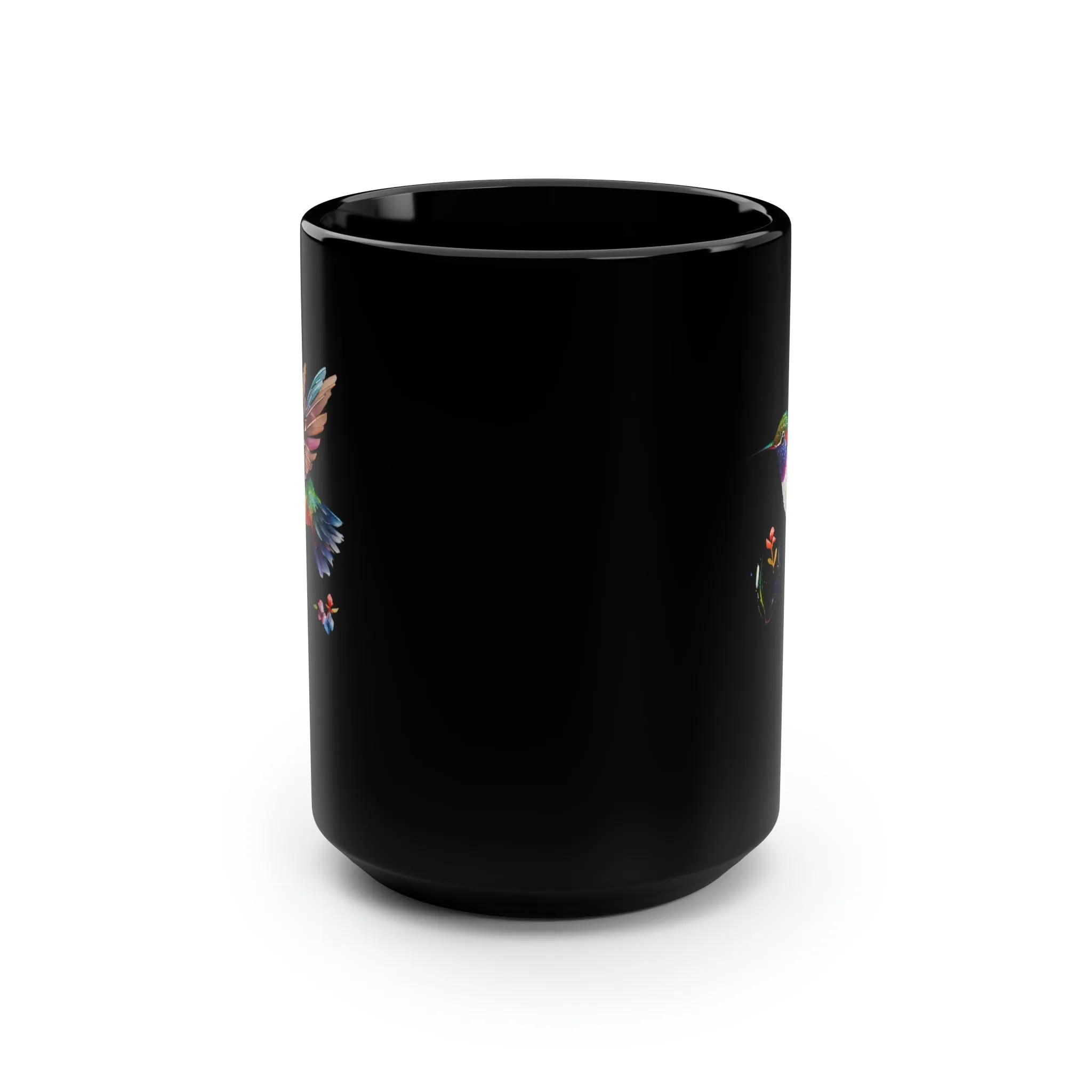 Cute Hummingbird 2 - Black Mug, 15oz