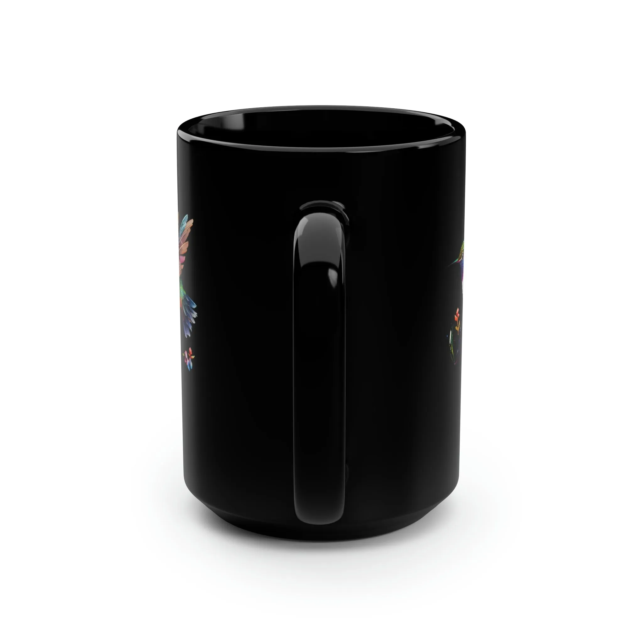 Cute Hummingbird 2 - Black Mug, 15oz