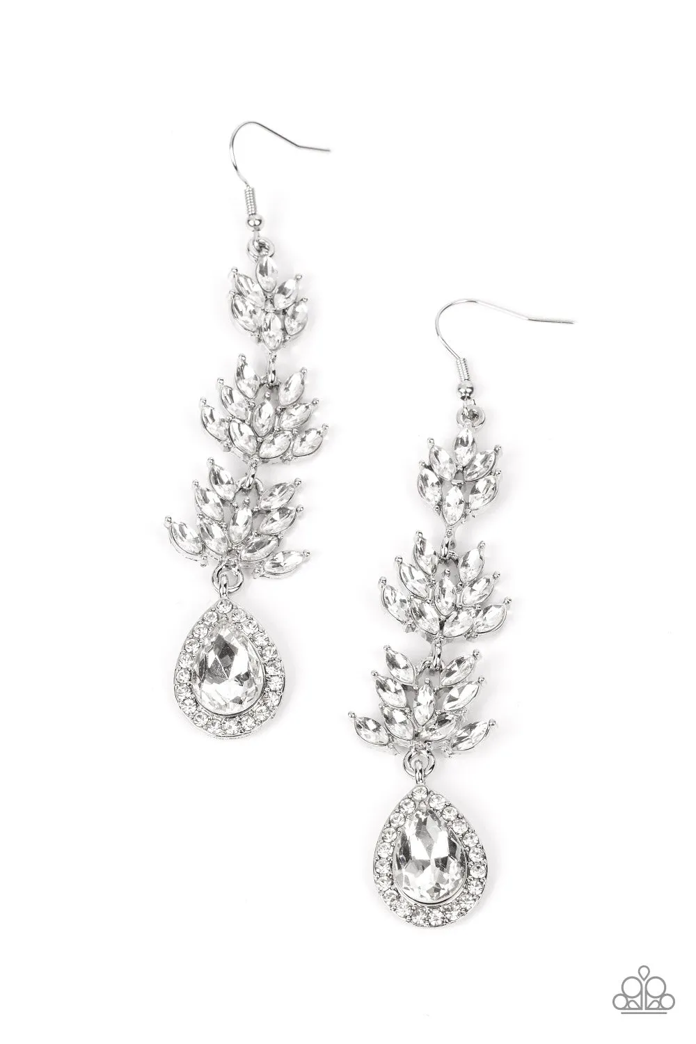 Earrings Water Lily Whimsy - White LOP E2203