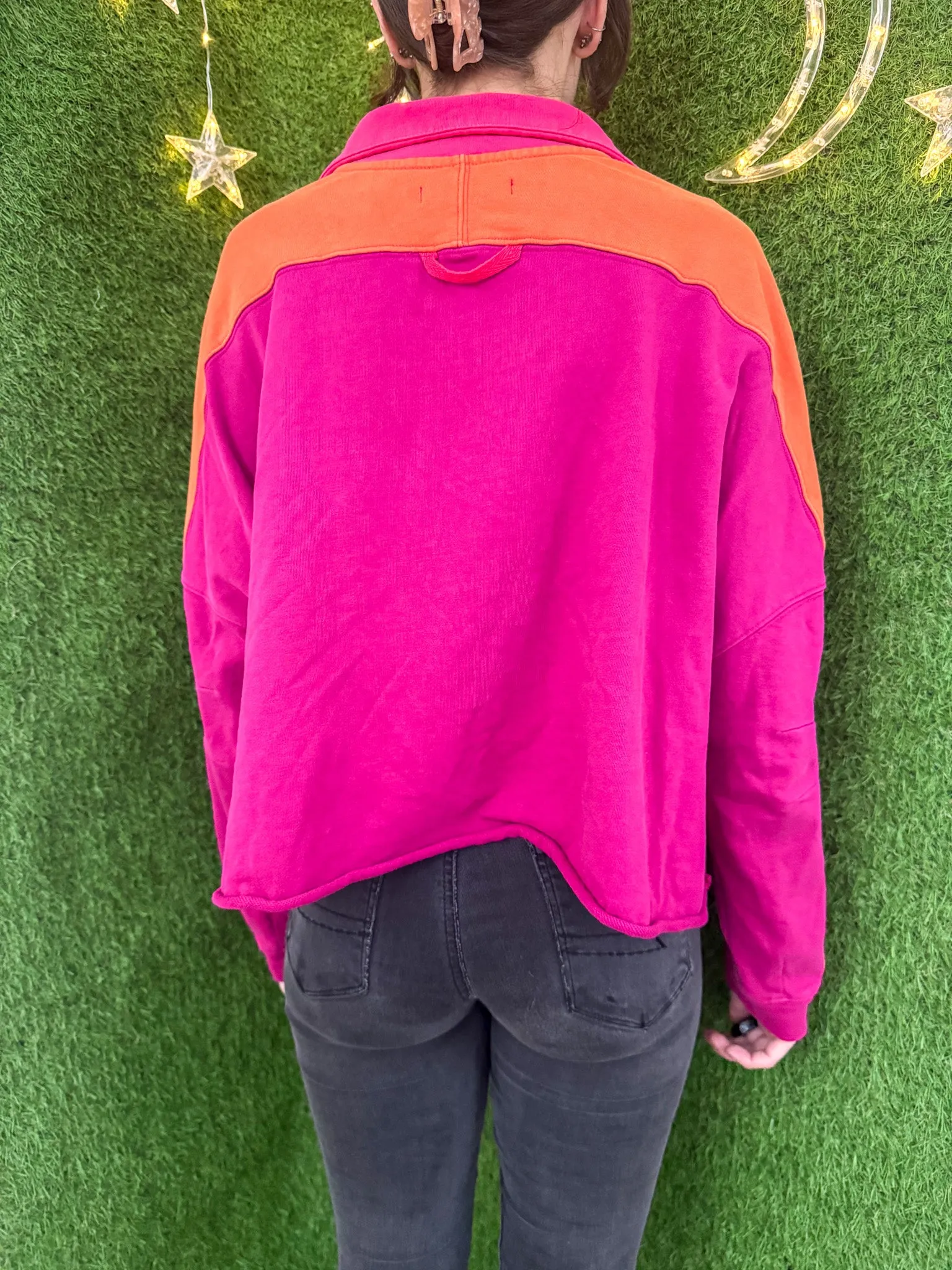 Eat the Rich Funky Cropped Quarter Zip Crewneck XS