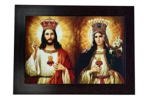 Elegance Jesus Christ and Mother Mary painting Christian Art picture photo frame for home decoration Painting Size- 20 length x 15 height inch