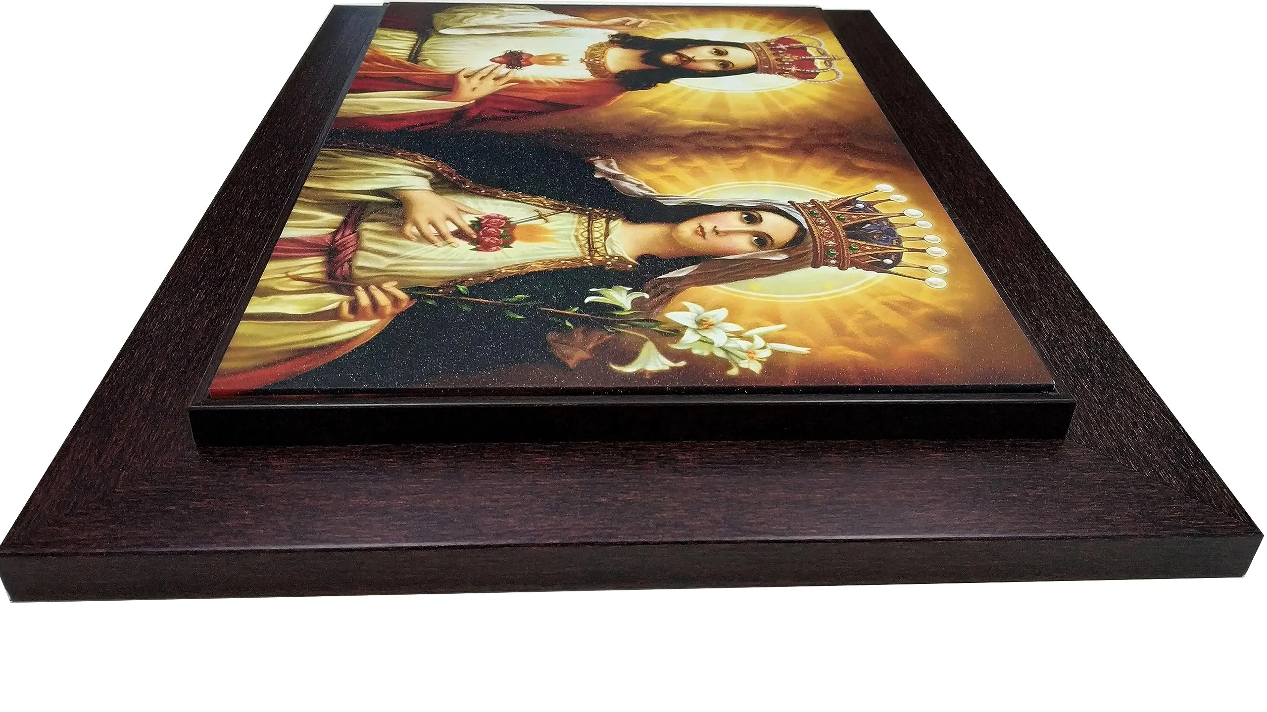 Elegance Jesus Christ and Mother Mary painting Christian Art picture photo frame for home decoration Painting Size- 20 length x 15 height inch