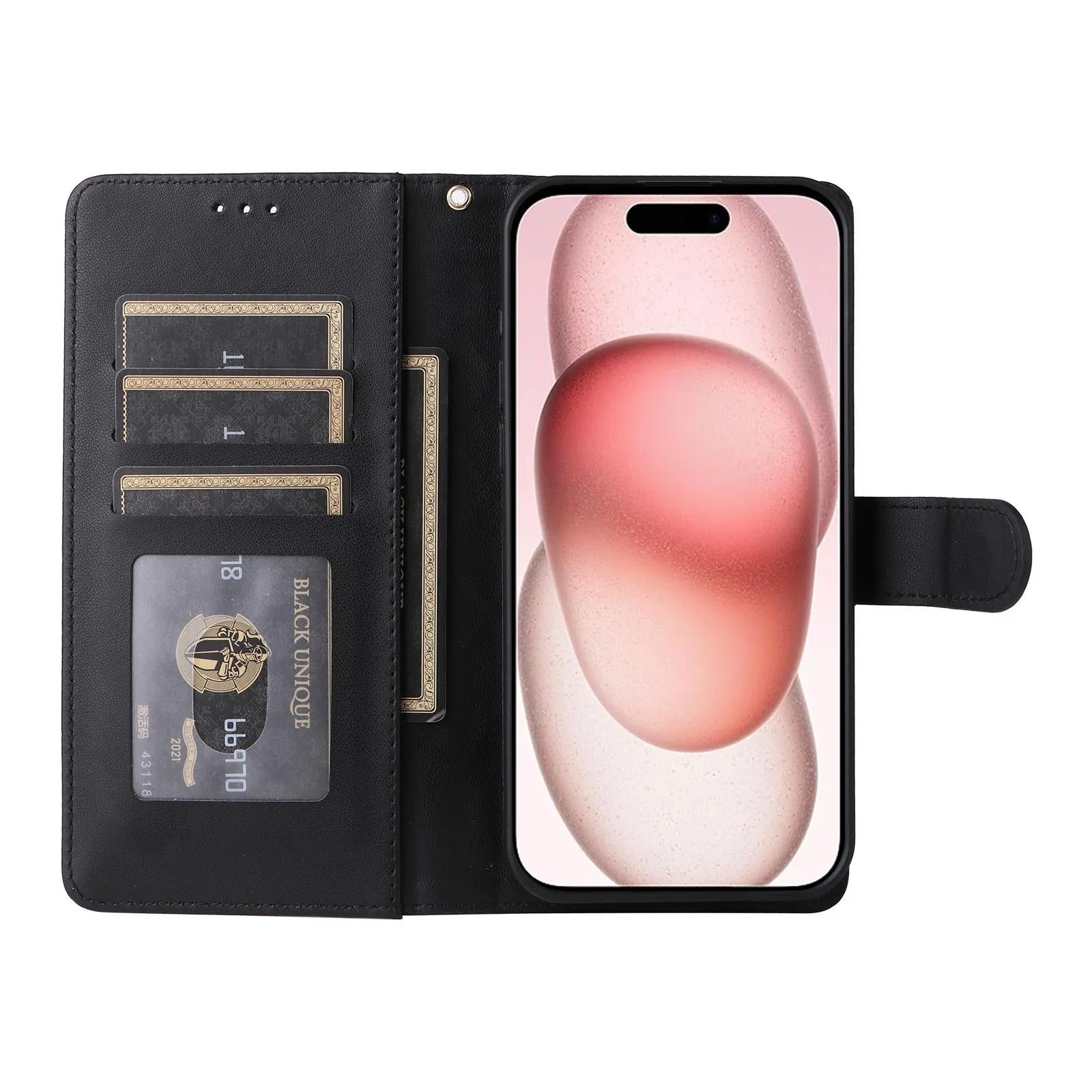 For Iphone 15 Diamond Lattice Leather Flip Phone Case