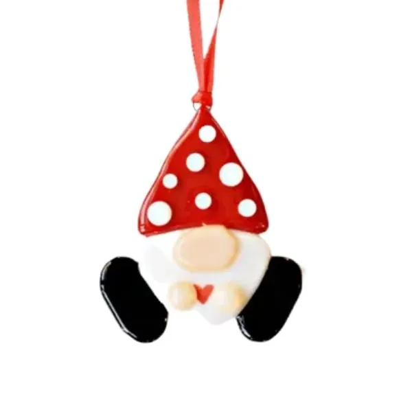 Fused Glass Ornament - Gnome