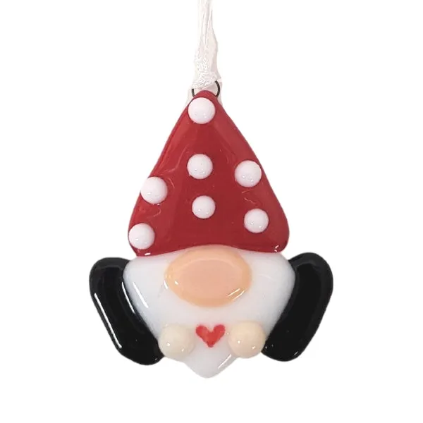 Fused Glass Ornament - Gnome