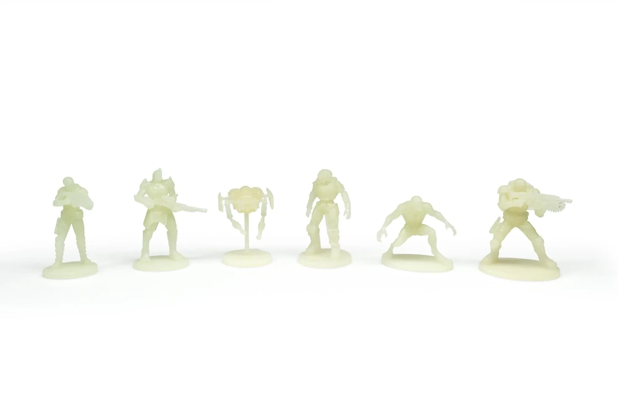 Gears of War Nanoforce Army Builder Figure Collection - 6 Pack - Glow In The Dark