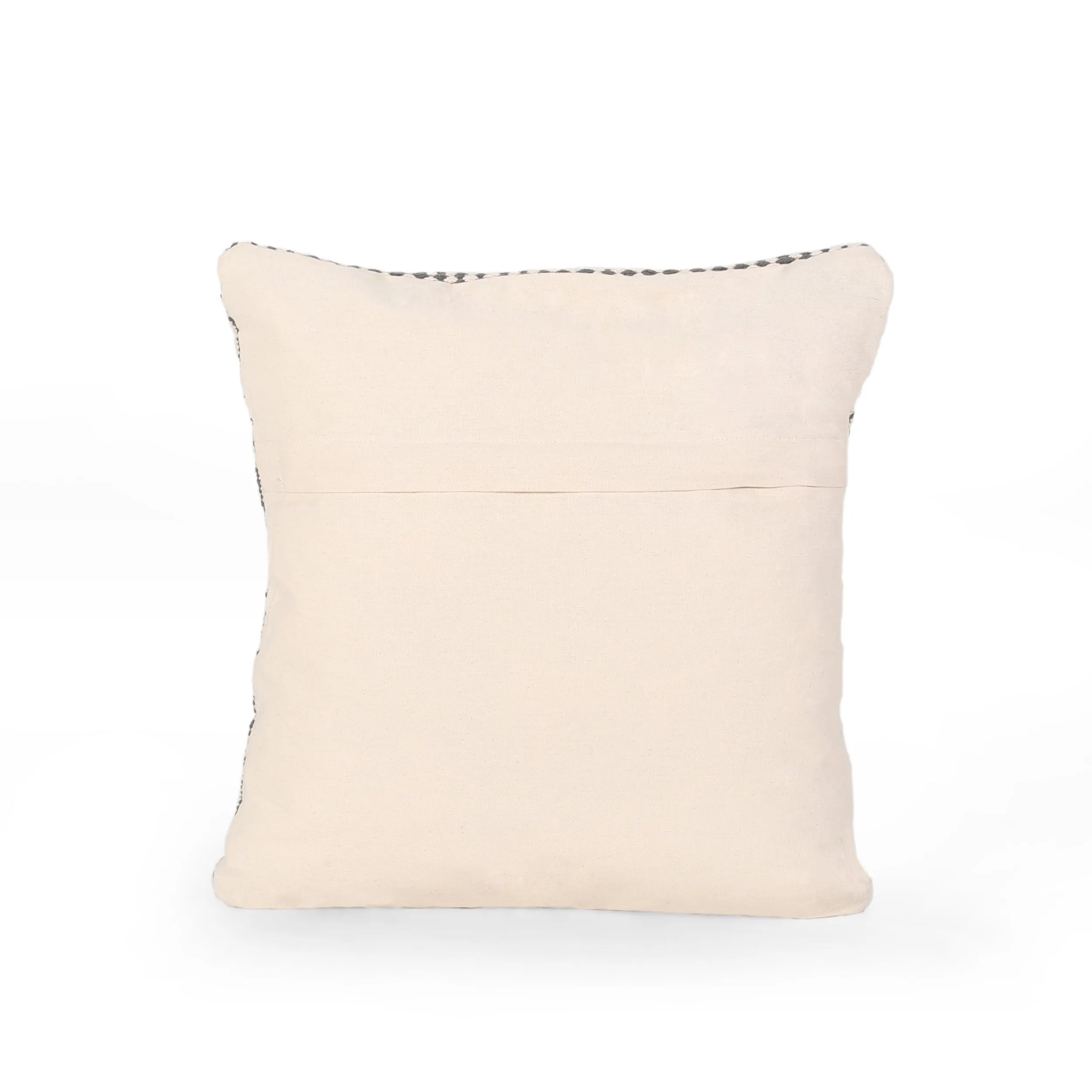 Gina Boho Cotton Throw Pillow (Set of 2), Gray and White