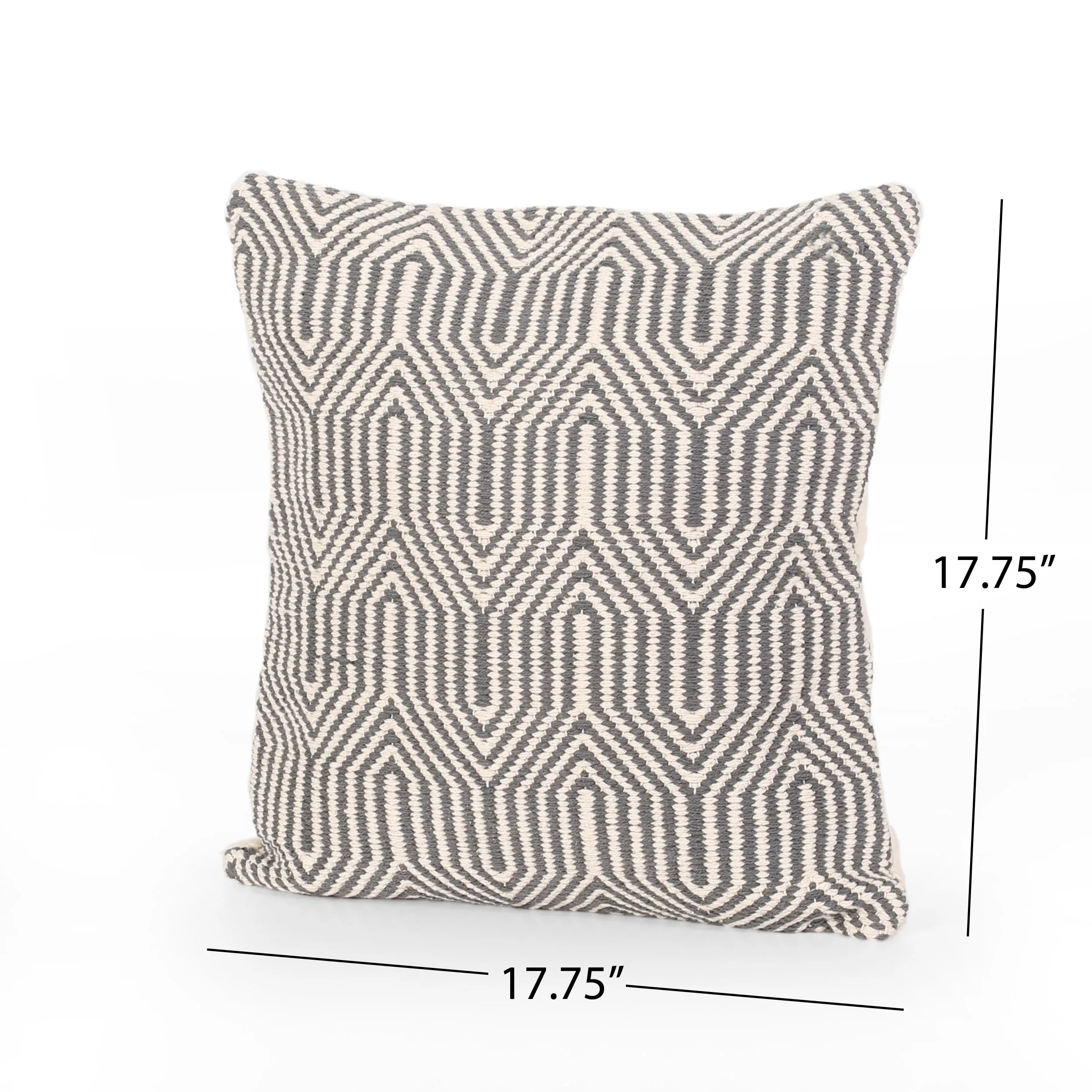 Gina Boho Cotton Throw Pillow (Set of 2), Gray and White
