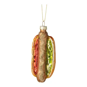 Glass Hot Dog Ornament