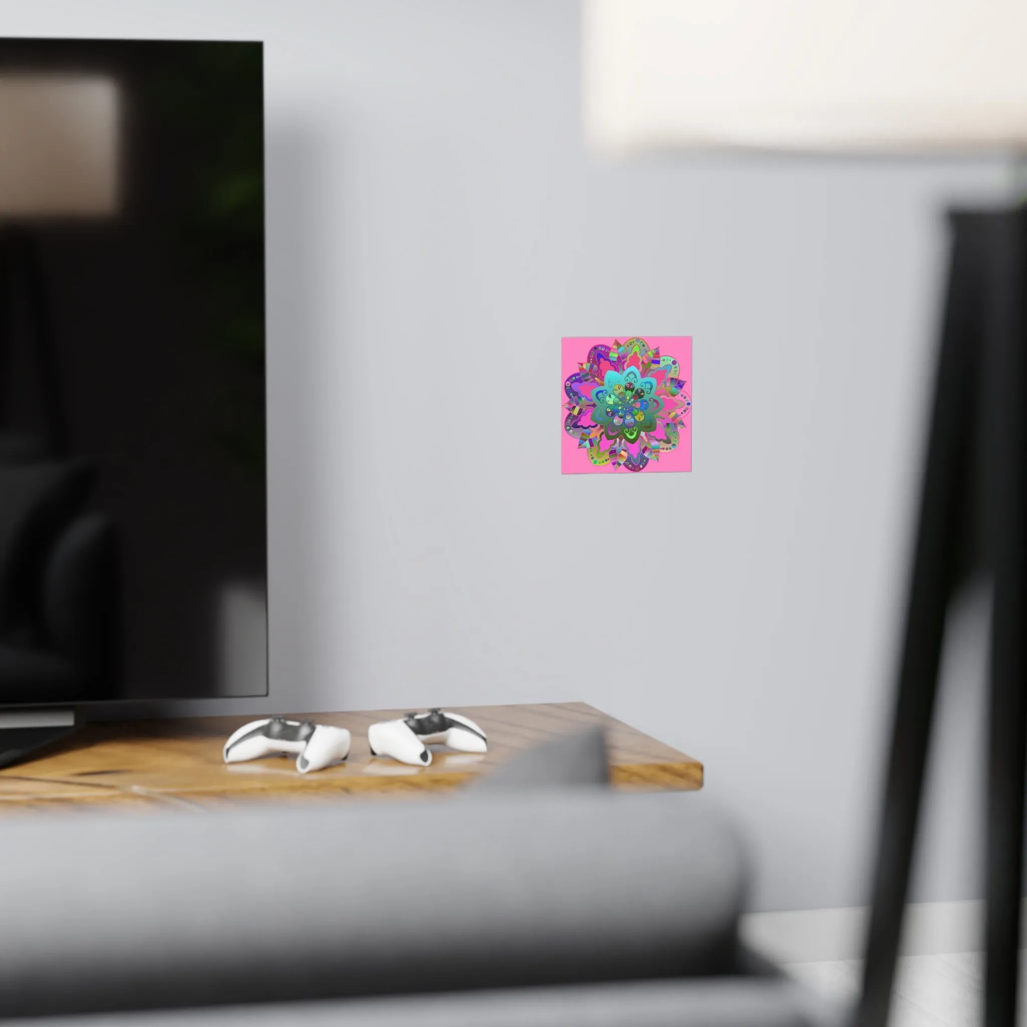 Hand-Drawn Mandala Art Poster - Light Pink