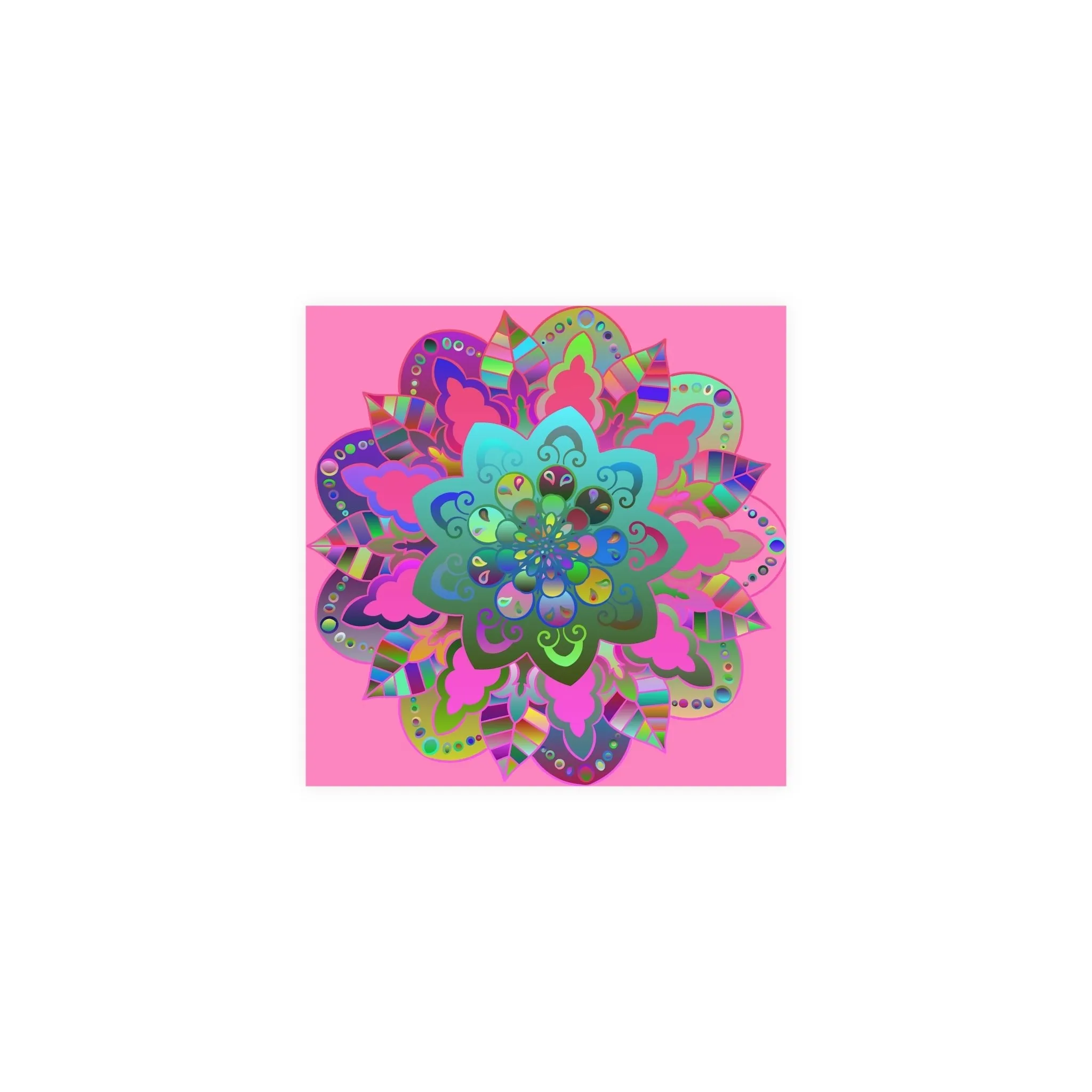 Hand-Drawn Mandala Art Poster - Light Pink