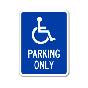 Handicapped Parking Only Blue Sign