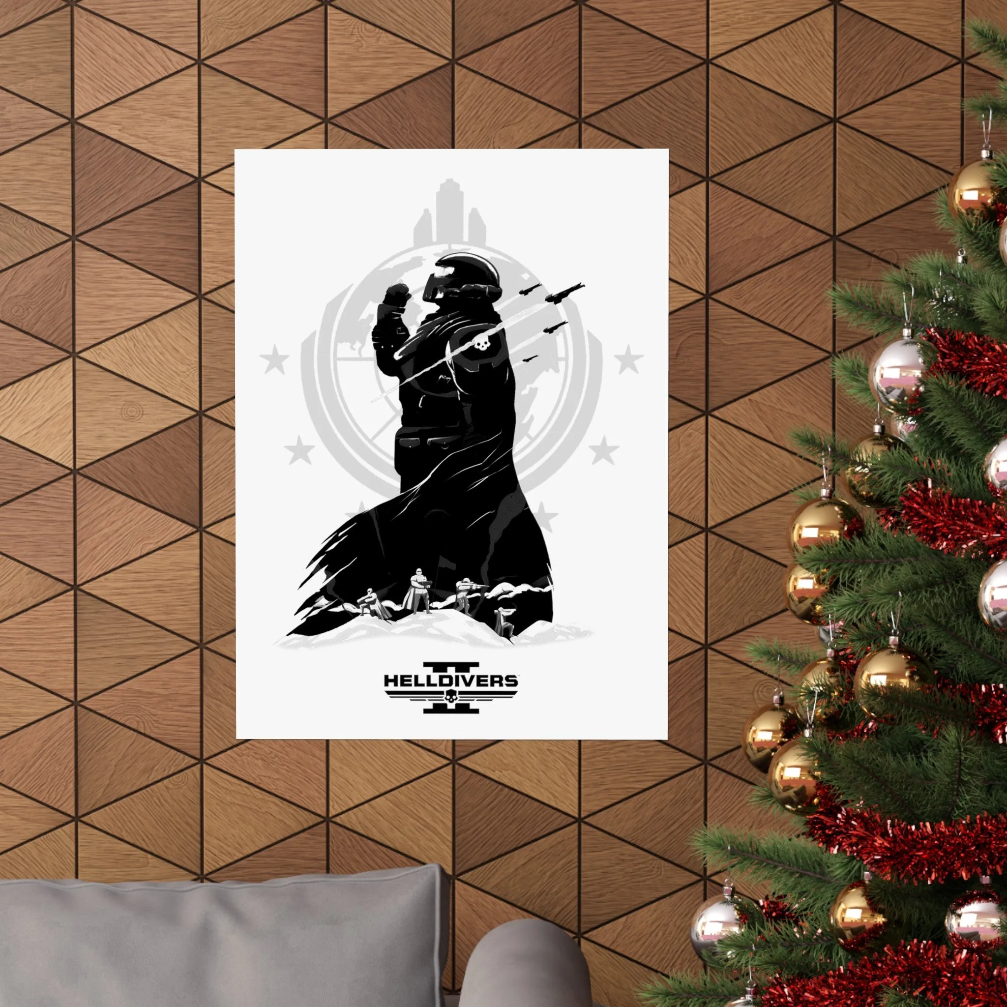 Helldivers 2 Matte Vertical Posters  Black & White Artistic Art Poster Design Minimalistic Gift Gamer Game Fanart Abstract Graphic Democracy Liberty Birthday Christmas