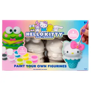 Hello Kitty and Friends Paint Your Own Figurines Arts and Crafts Kit, Ceramic Paintable Hello Kitty & Keroppi, Kawaii Painting Kit for Kids( & adults) Ages 8 