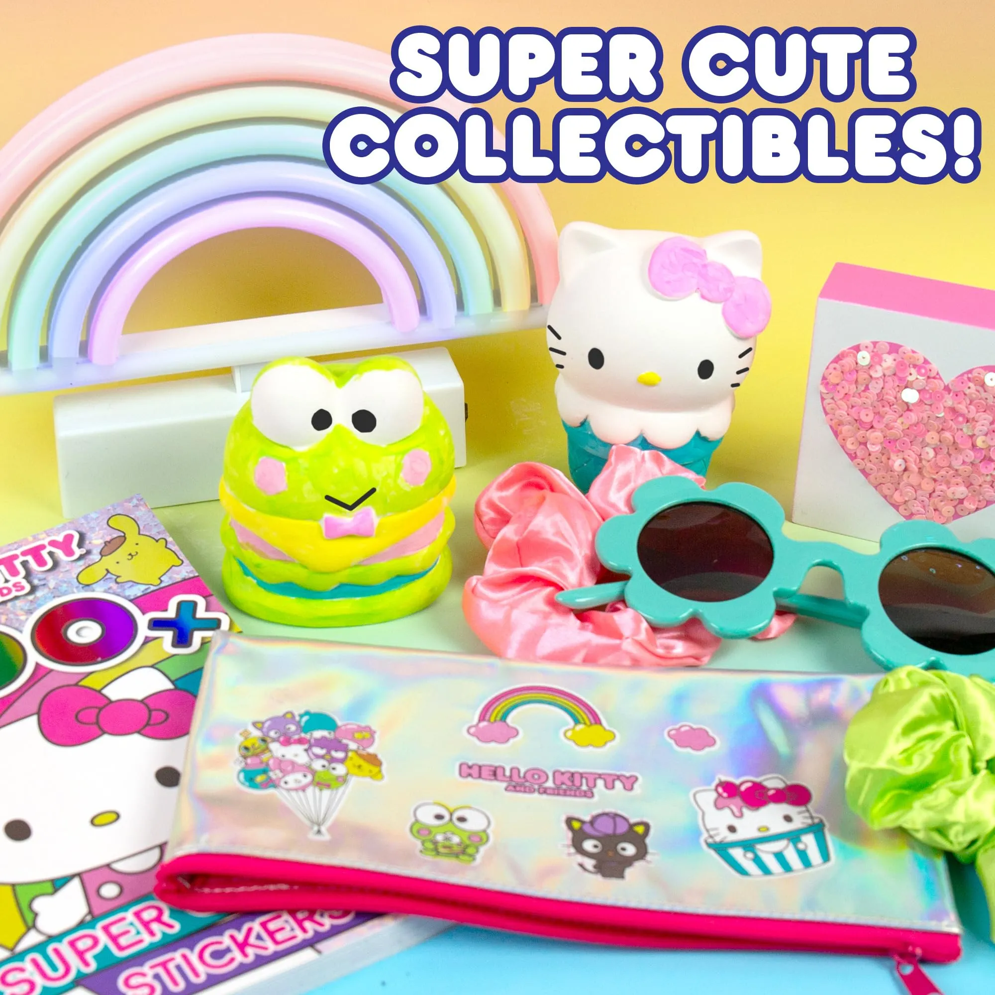 Hello Kitty and Friends Paint Your Own Figurines Arts and Crafts Kit, Ceramic Paintable Hello Kitty & Keroppi, Kawaii Painting Kit for Kids( & adults) Ages 8 