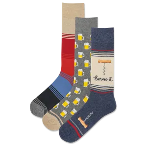 HOTSOX Men's Screw It Crew Sock 3 Pair Pack