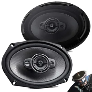 Kenwood KFC-D691 Pair of 600 watt (Peak) 6 x 9 4-Ohms 4-Way Ceramic Super Tweeter Powerful Speakers   Gravity Magnet Holder