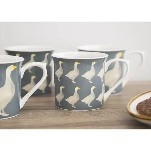 Kitchencraft China Geese Fluted Mug Set Of 4