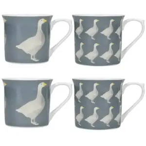 Kitchencraft China Geese Fluted Mug Set Of 4