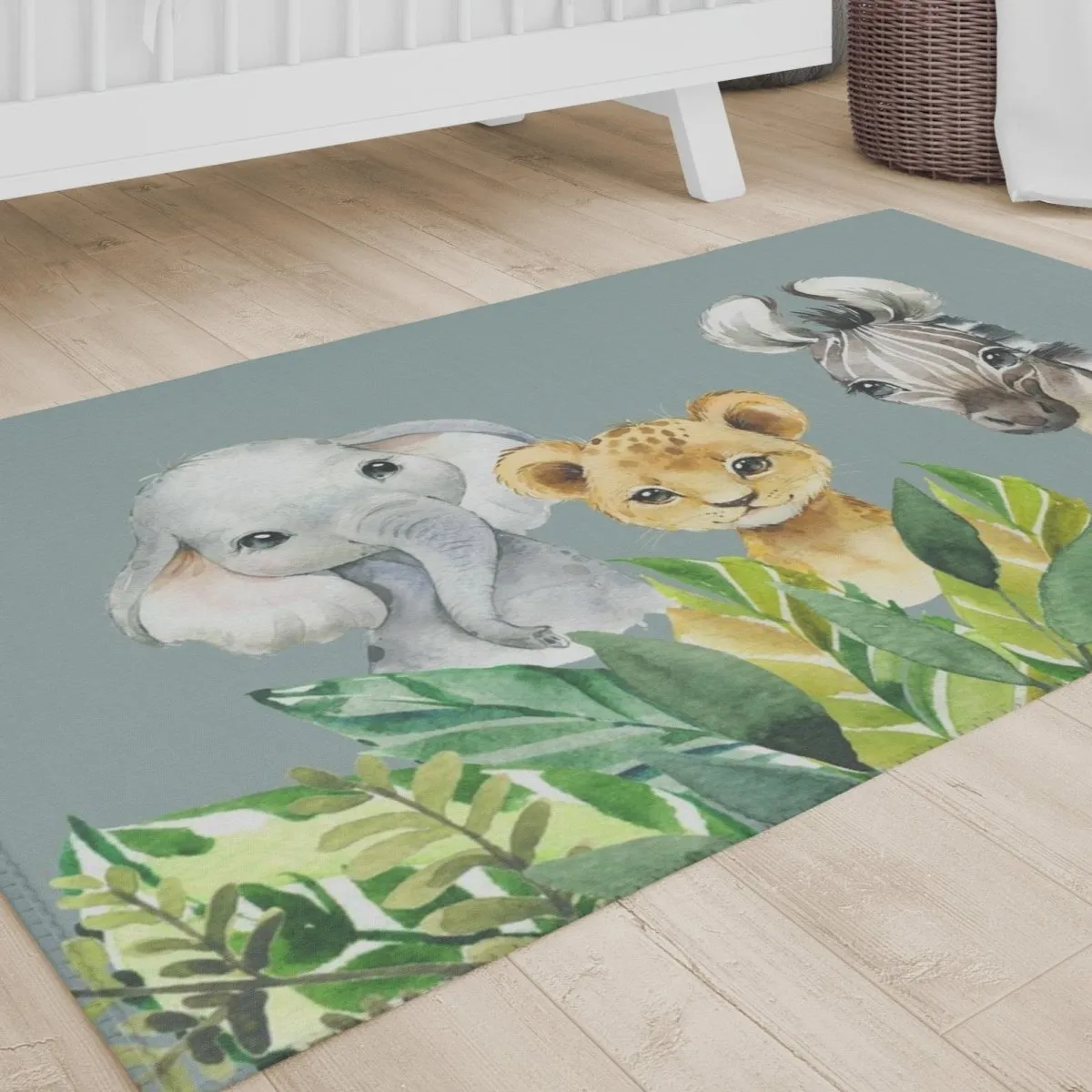 Leafy Jungle Nursery Rug