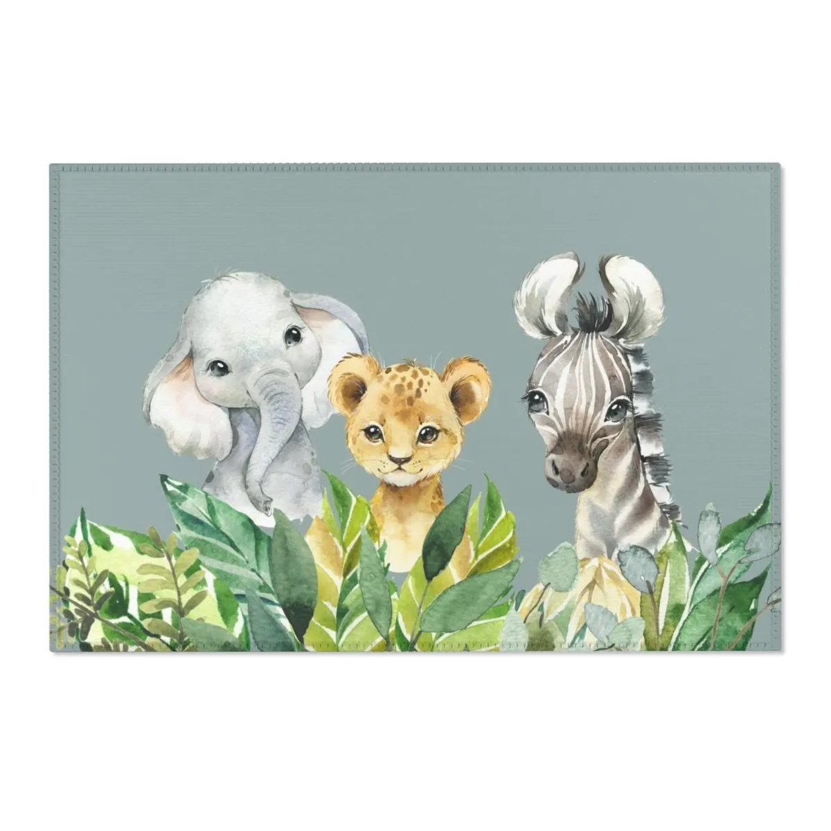 Leafy Jungle Nursery Rug