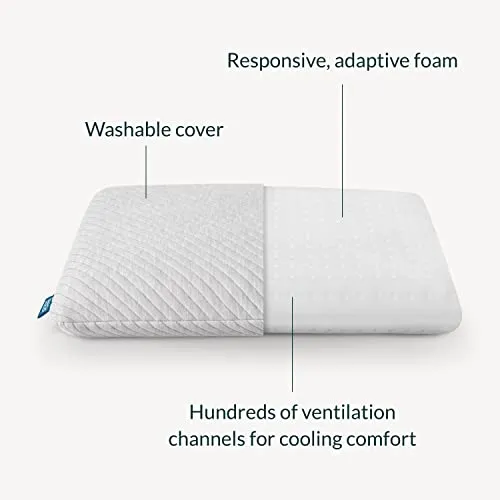 Leesa Premium Foam Pillow for Sleeping, Standard Size, CertiPUR-US Certified / 30-Night Trial
