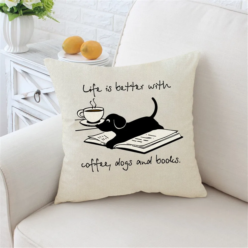 Life Is Better With Coffee Dogs and Books Book Lovers Gift PIL103