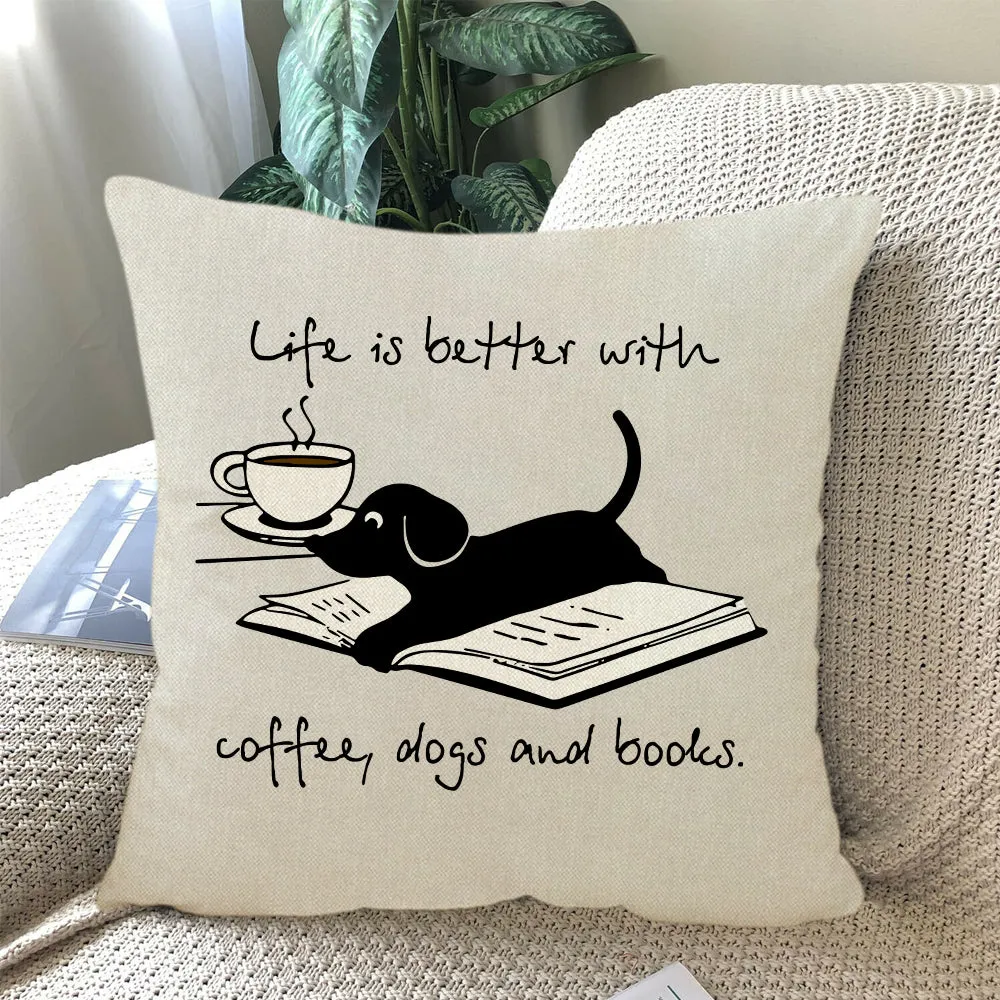 Life Is Better With Coffee Dogs and Books Book Lovers Gift PIL103