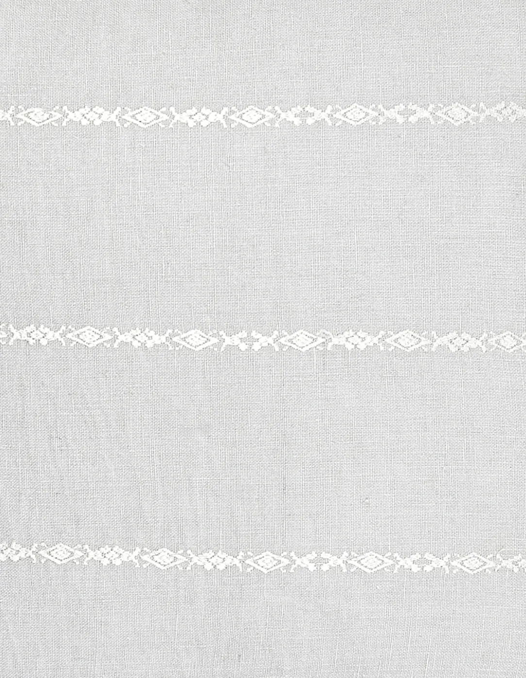 Light Grey & White Embr Stripes Linen Pillow