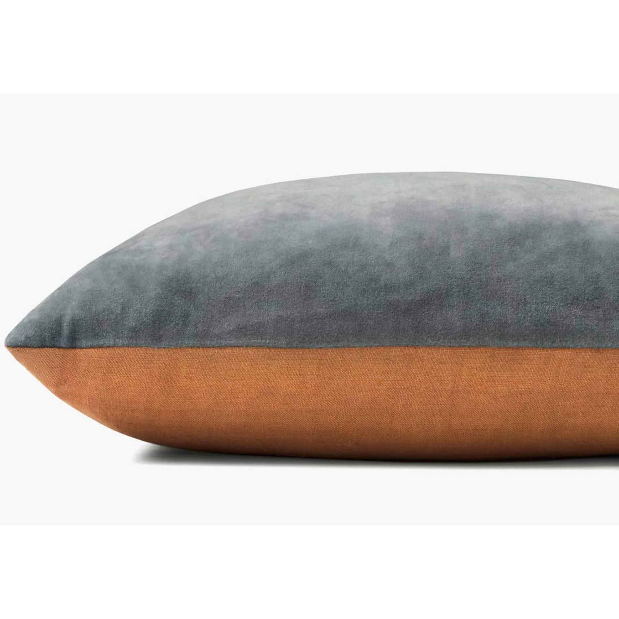 Magnolia Home by Joanna Gaines x Loloi Denim and Tan Lumbar Pillow