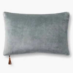 Magnolia Home by Joanna Gaines x Loloi Denim and Tan Lumbar Pillow
