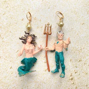 Mermaid and King Triton Earrings