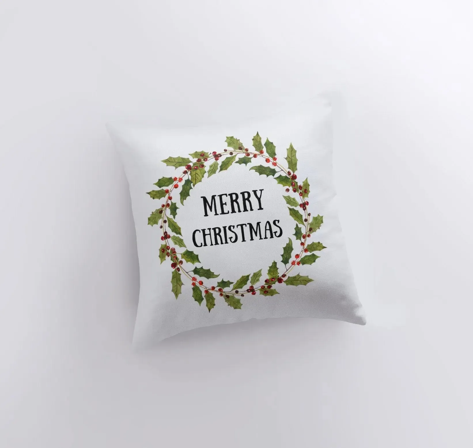 Merry Christmas | Wreath | Pillow Cover | Christmas Pillow | Christmas Decor | Throw Pillow | Home Decor | Decorative Pillows for Couch | Sofa Pillow