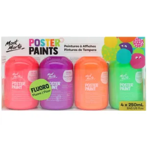MM Poster Paint 250ml 4pc - Fluoro