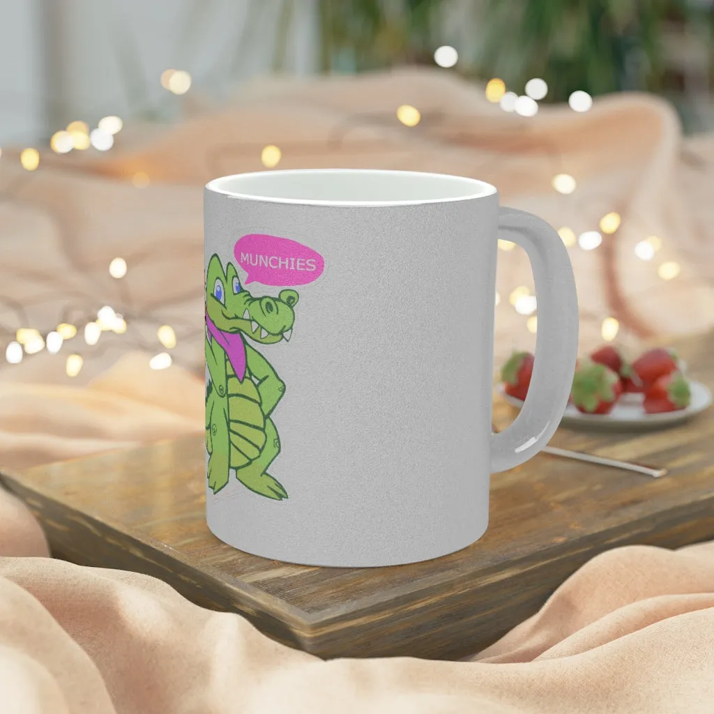 Munchies the Crocodile Metallic Mug (Silver / Gold)