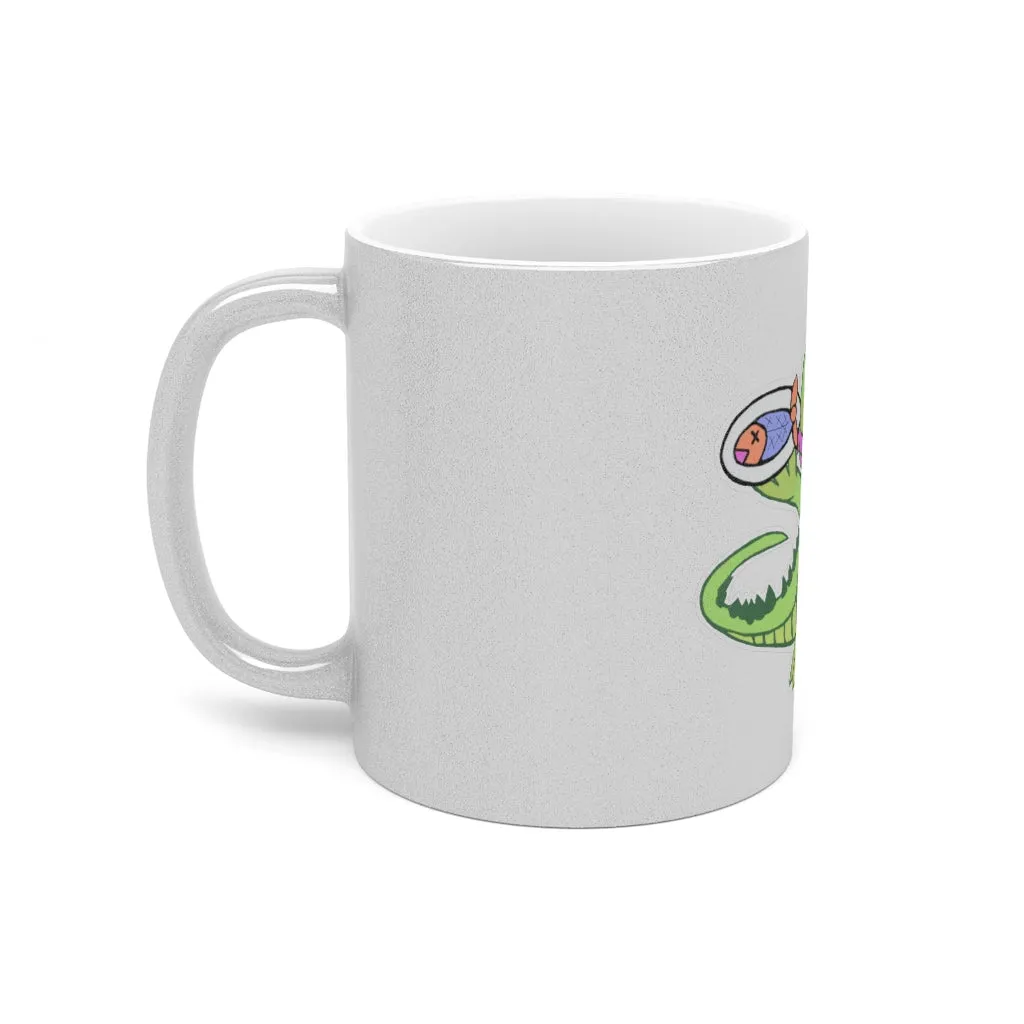 Munchies the Crocodile Metallic Mug (Silver / Gold)