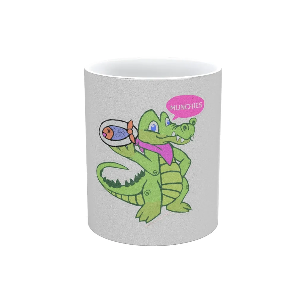 Munchies the Crocodile Metallic Mug (Silver / Gold)