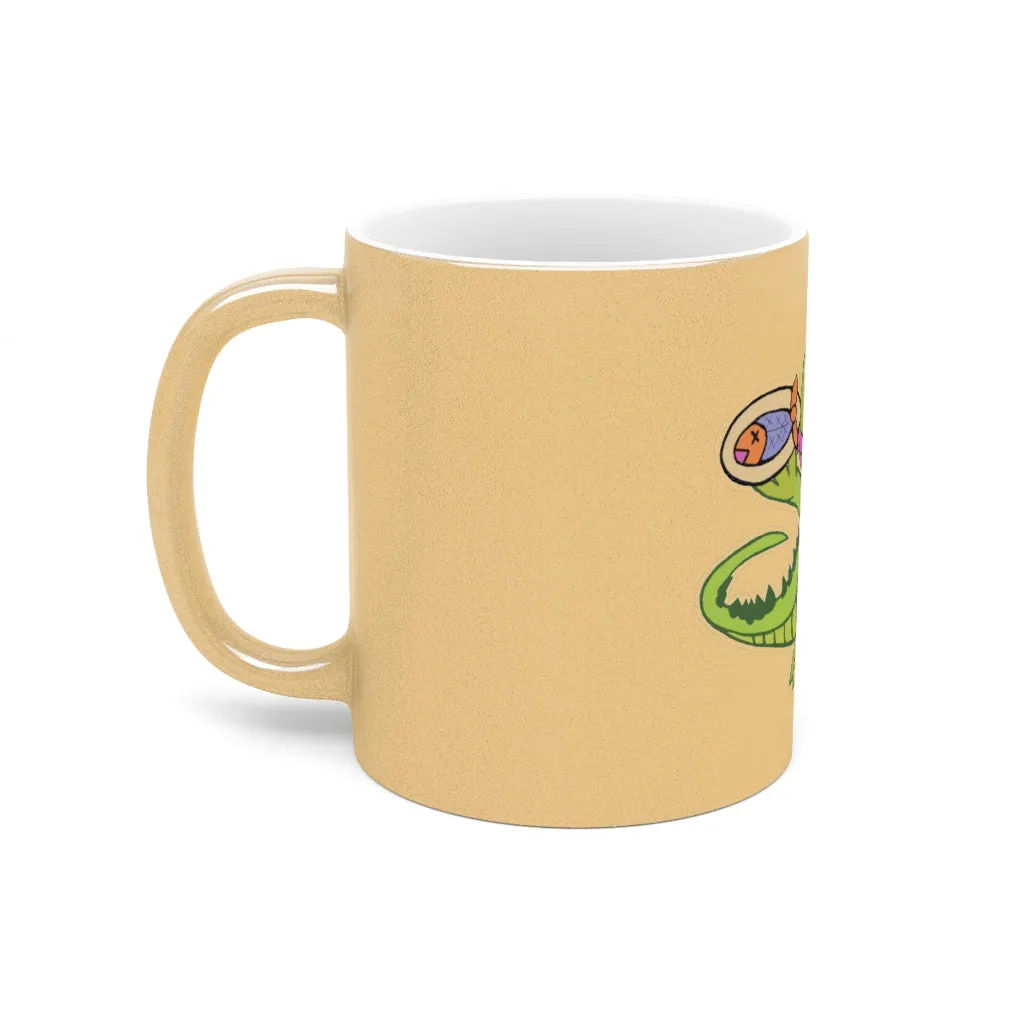 Munchies the Crocodile Metallic Mug (Silver / Gold)