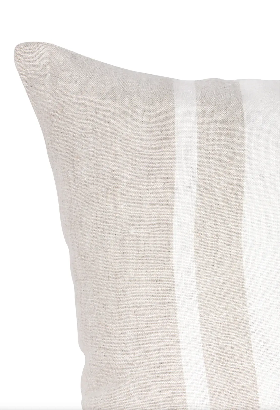 Natural Beige Bold Stripes Linen Pillows