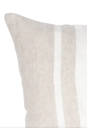 Natural Beige Bold Stripes Linen Pillows