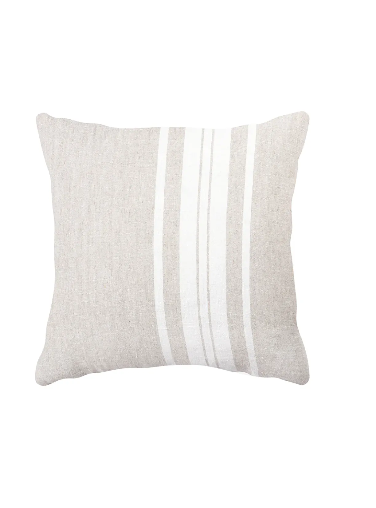 Natural Beige Bold Stripes Linen Pillows